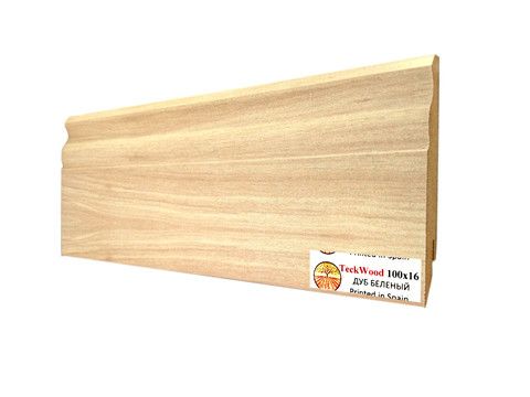 Плинтус МДФ TECKWOOD фигурный дуб Беленый 100х16х2150